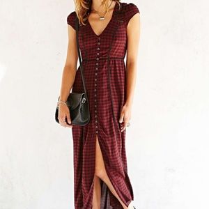 red plaid maxi dress urban outfitters
